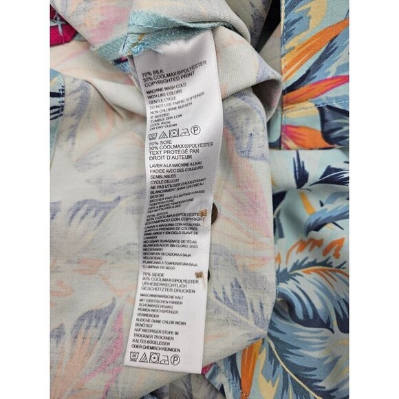 Tommy Bahama Hawaiian Shirt Mens XXL Silk Coolmax Light Blue Palm Fronds - Picture 5 of 6